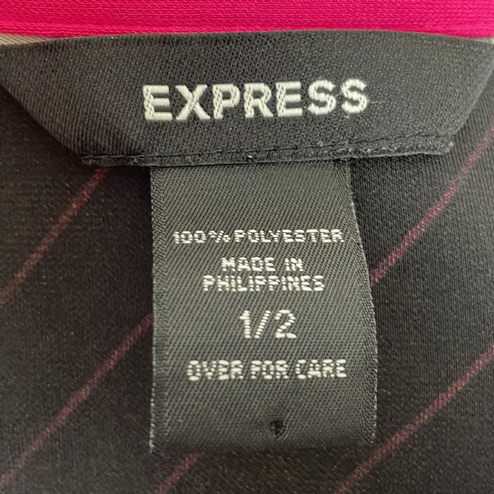 Express Black and Magenta Diagonal Striped Sleeveless Dress - Size 1/2 Juniors - Picture 11 of 12